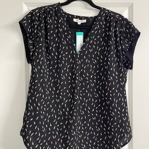 Black Patterned Women Top